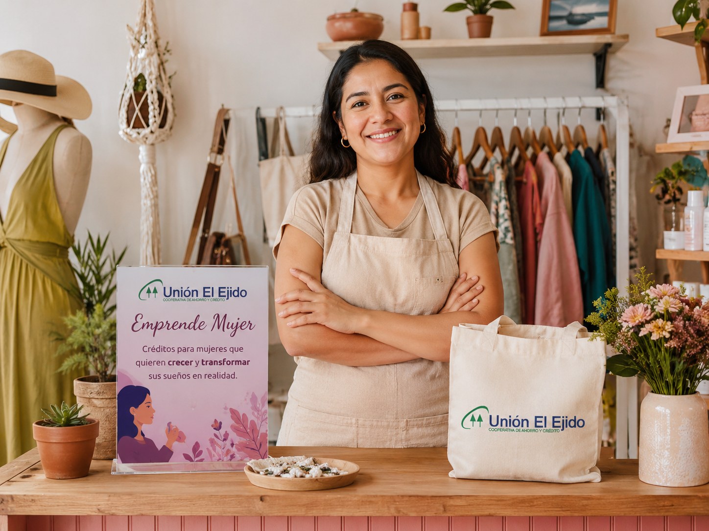 Mujer emprendedora apoyada por Unión El Ejido